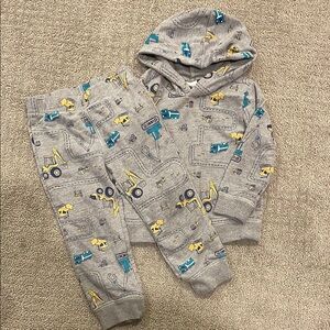 Children's Construction Print Hoodie Set